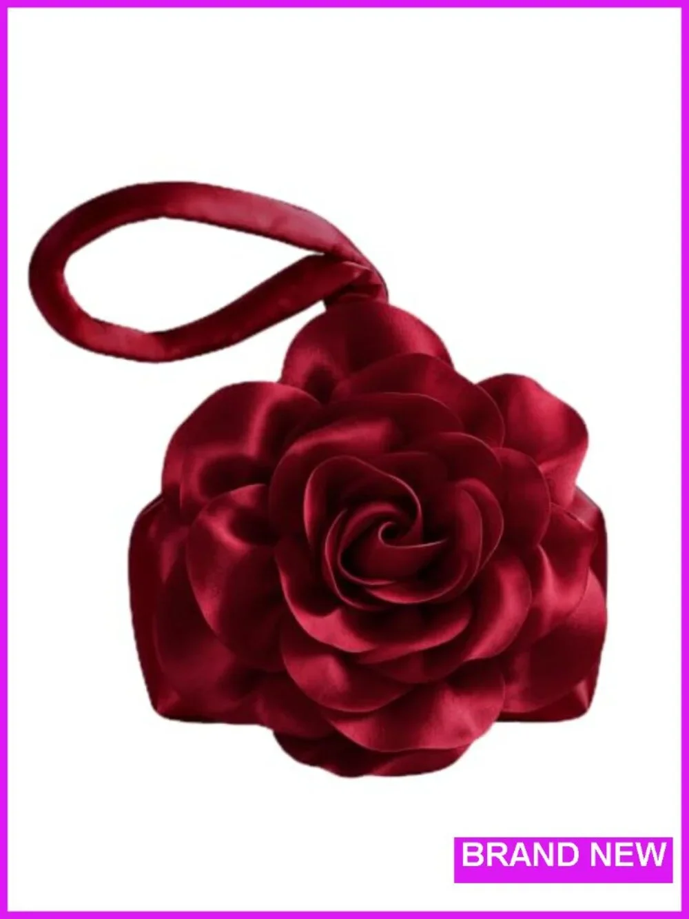 Evening Bag Triangle Satin Clutch Purse Floral Design